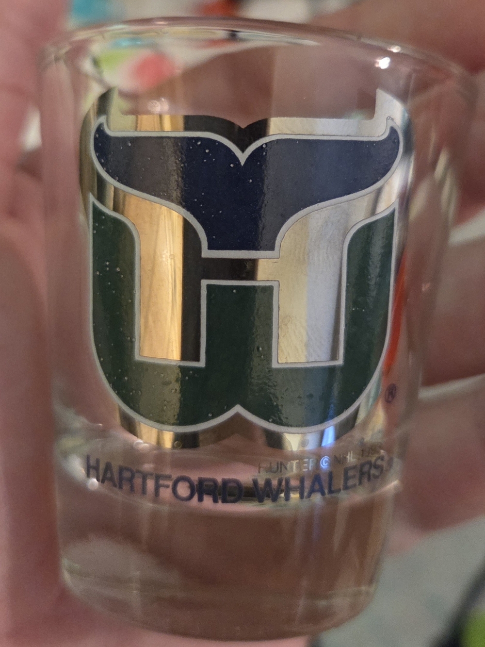 Hartford Whalers Green, Navy & Gold Collectors Shot Glass 2oz